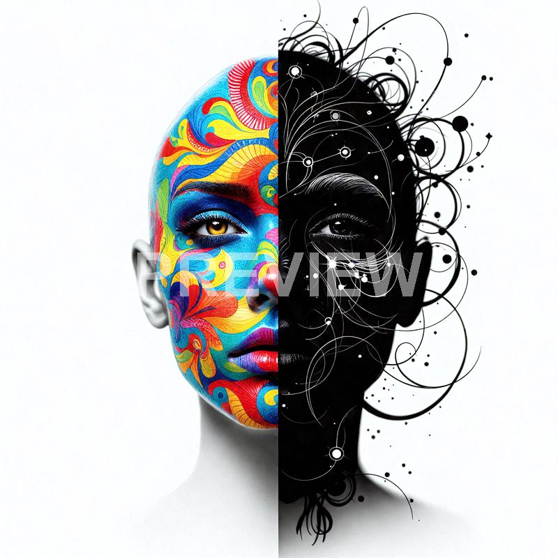 3428 - half-of-a-face-painted-in-vibrant-colors-while-the-ot_250421003318_Filename Text 2_03611_Filename Text 3